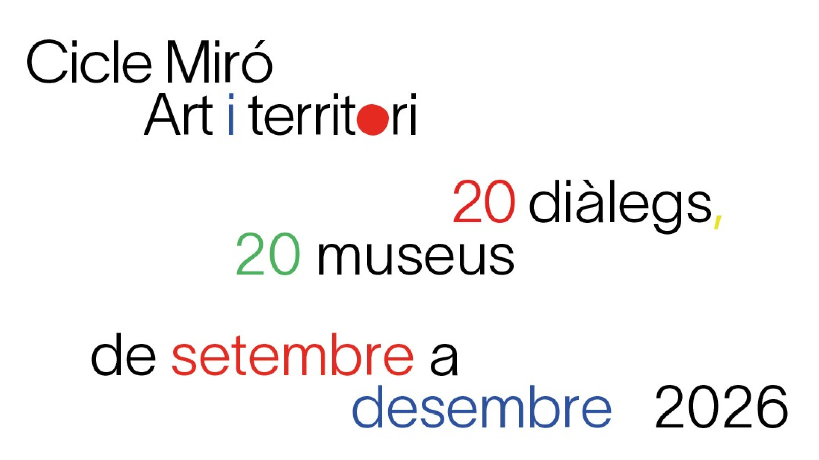 Poster for the Miró Cycle. Art and Territory: 20 Dialogues in 20 Museums, September to December 2026