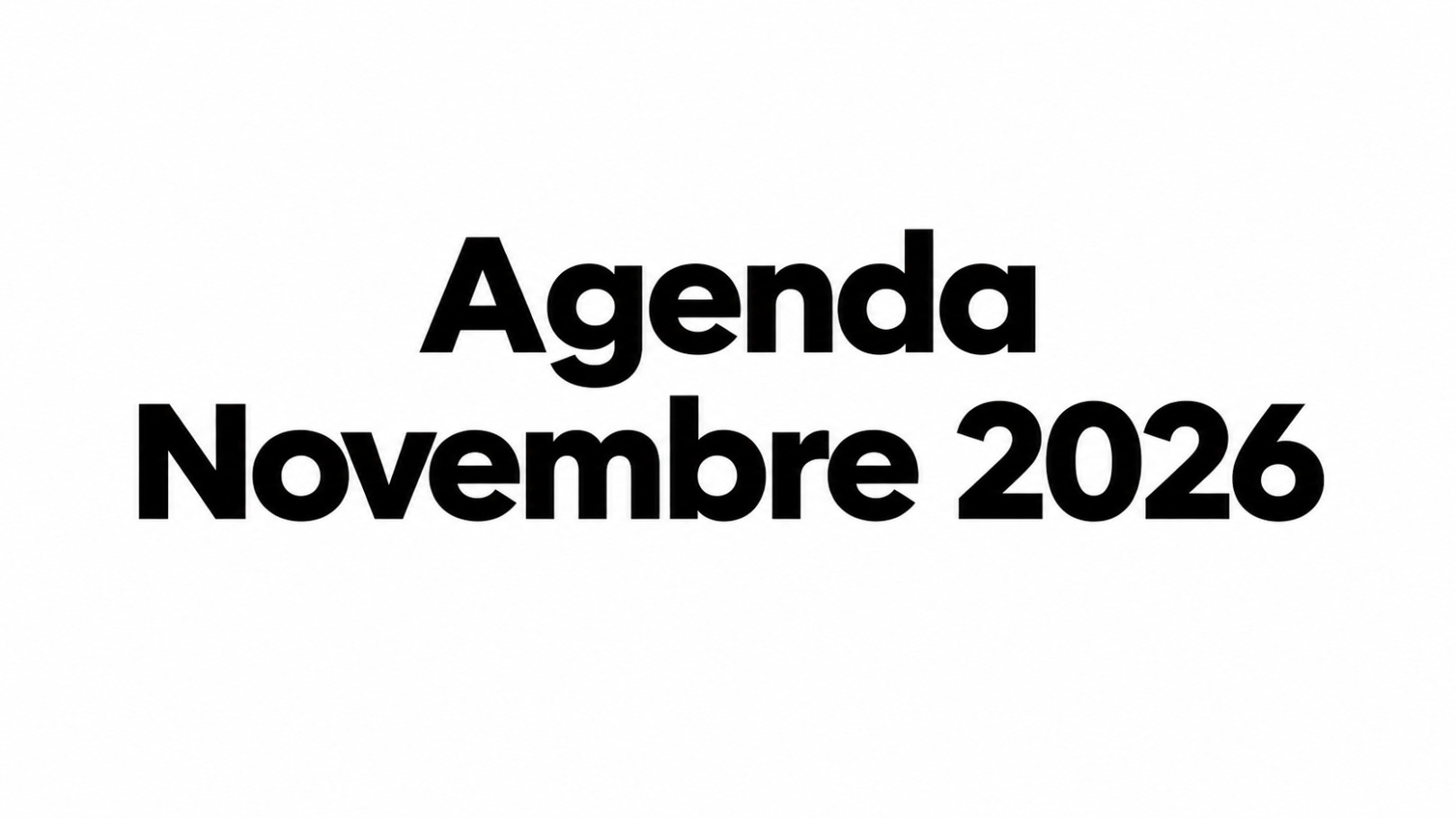 Agenda Novembre 2026
